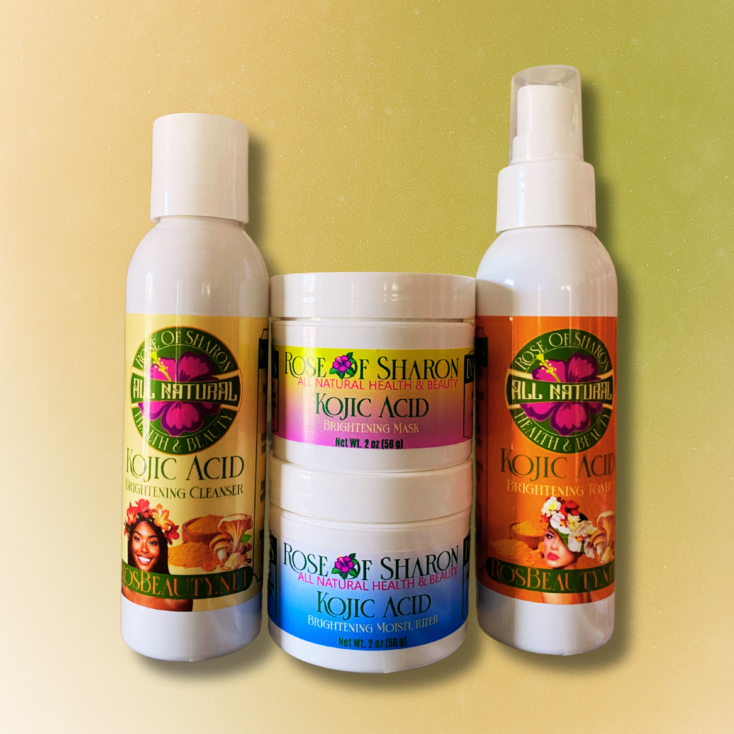 🌿 Golden Touch Collection – Full Brightening Ritual (4-Piece Kit)